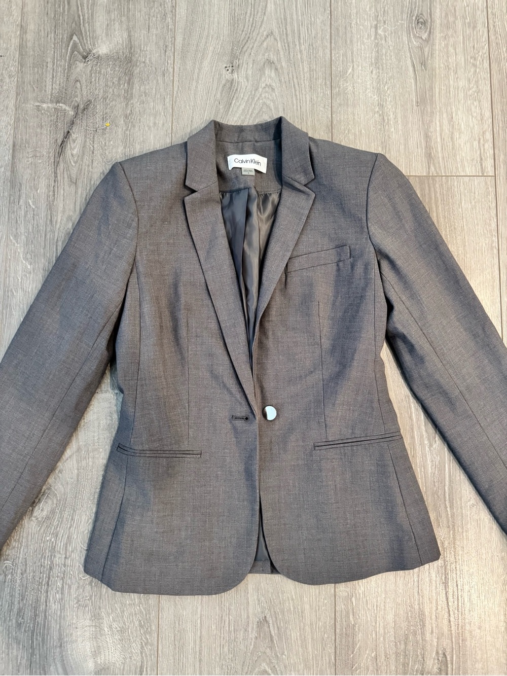 Calvin Klein Classic Gray Fitted Blazer